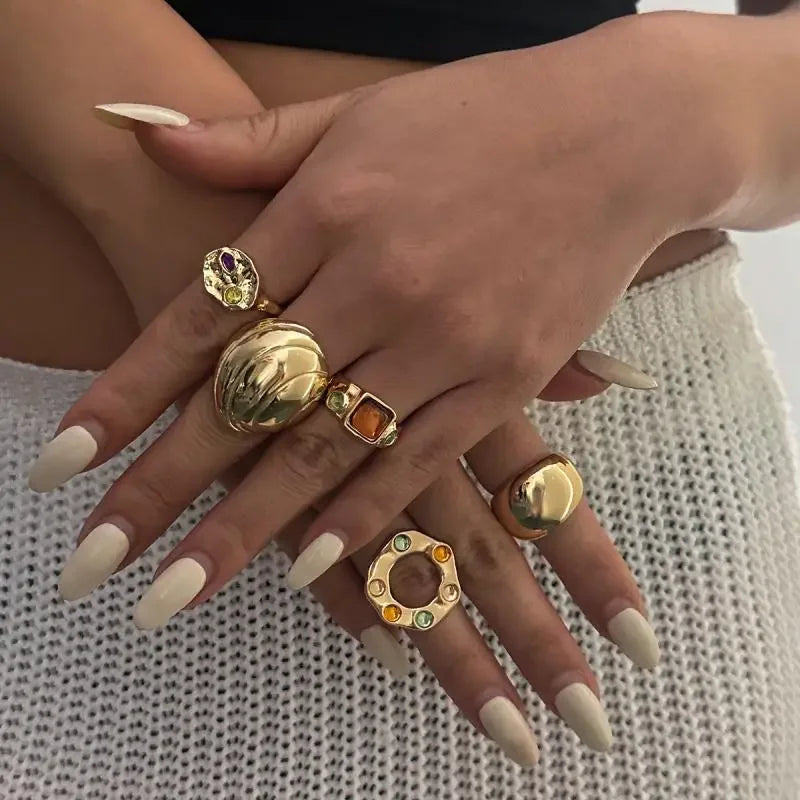 5Pcs/Set Vintage Irregular Metal - Piña Colada