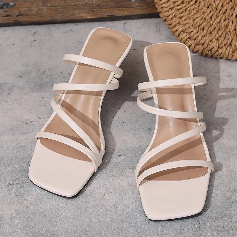 Strappy High Heel Gladiator Sandals - Piña Colada