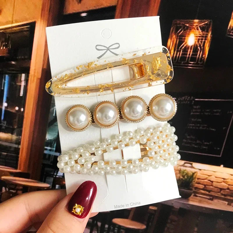Flower Pearl Hair Clip - Piña Colada