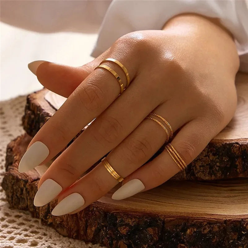 Boho Zircon Rings Set - Piña Colada