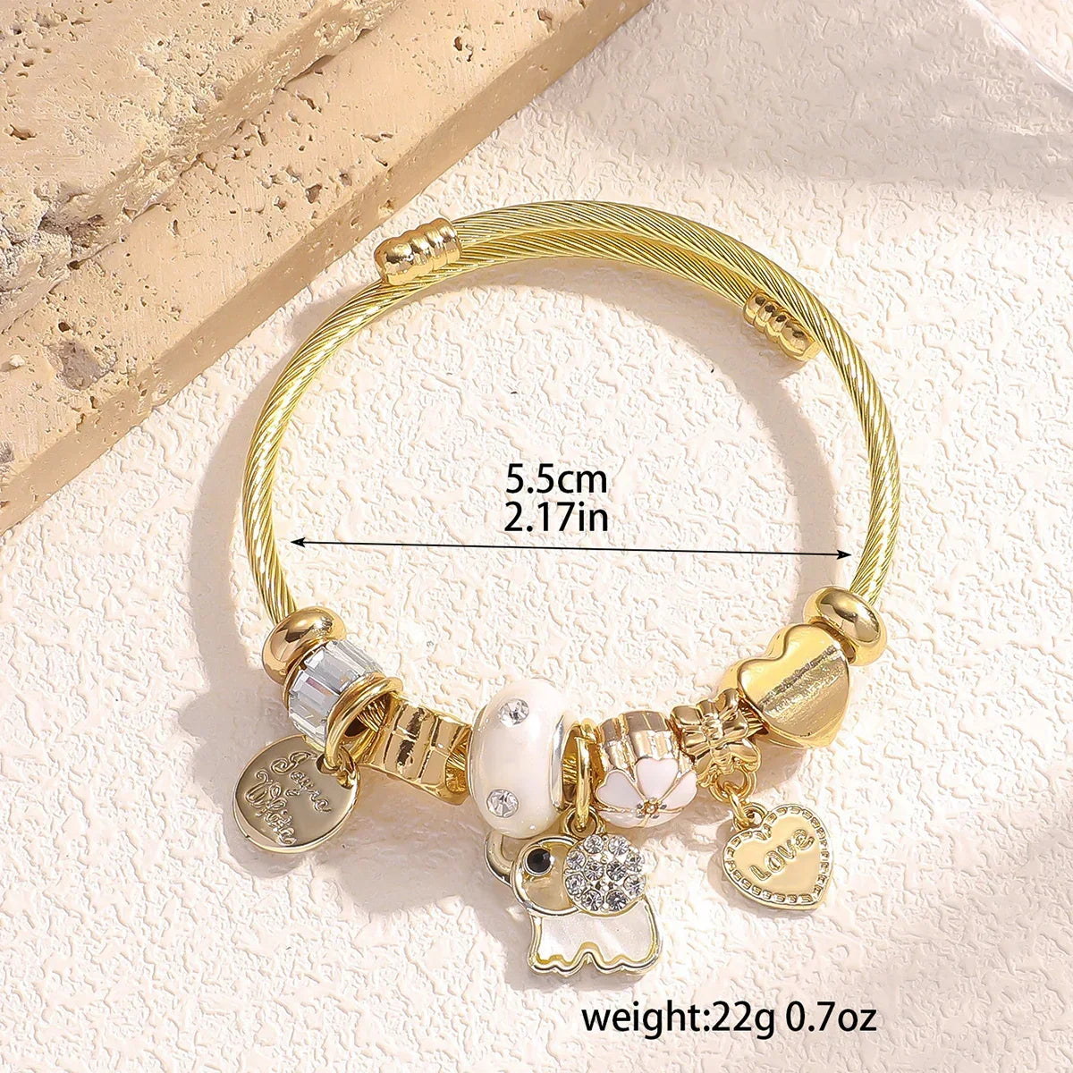 Bead Bracelet Elephant - Piña Colada
