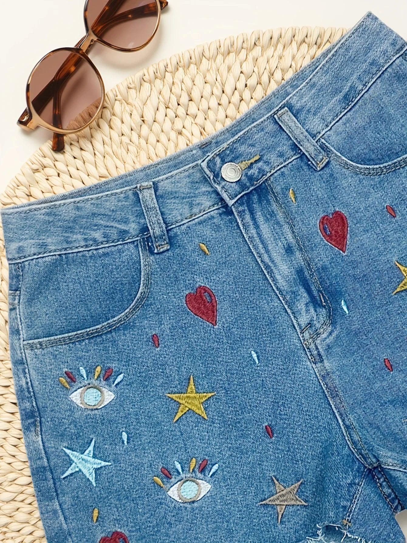 Street Style Blue Denim Shorts - Piña Colada