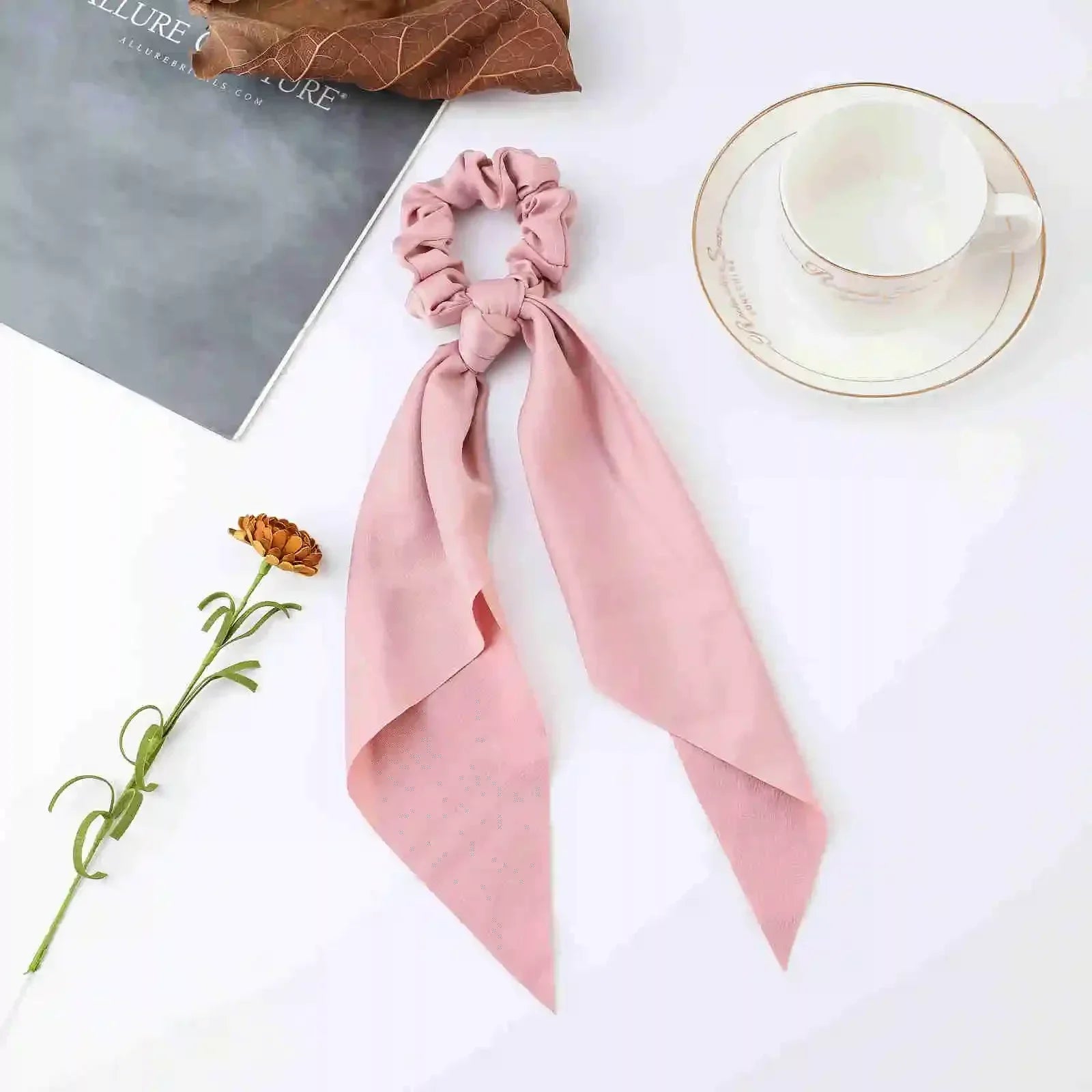 Satin Scrunchie Scarf - Piña Colada