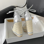 Gladiator Solid Platform Wedges Sandals - Piña Colada