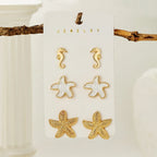3 Pairs Beach Earrings - Piña Colada