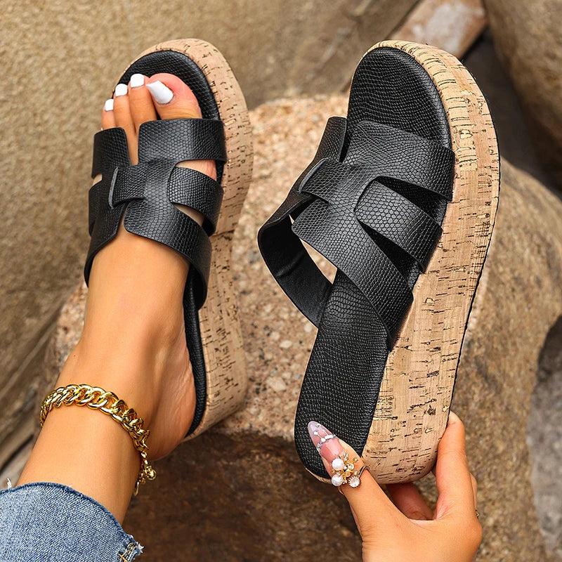 Chunky Wedge Platform Sandals – Summer Comfort Style - Piña Colada