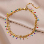 Stainless Steel Gold-Plated Anklet for Women - Piña Colada