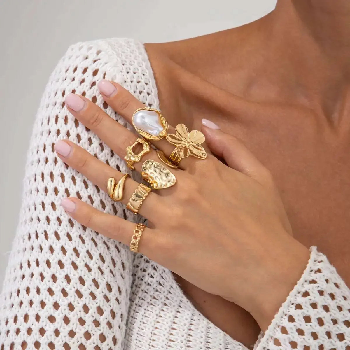 Pearl Open Rings - Piña Colada