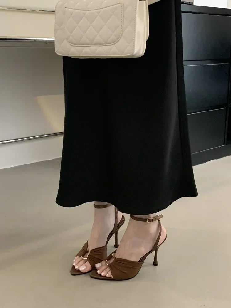 Pointed Toe Thin High Heels Sandals - Piña Colada