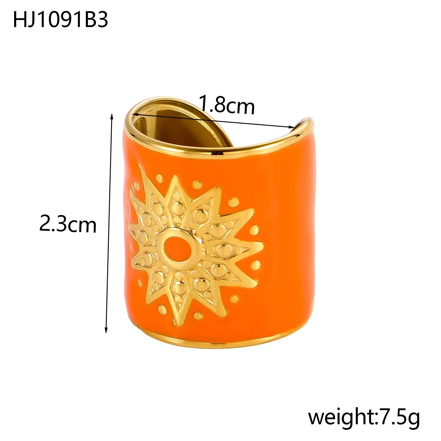 Elegant Rings Stainless Steel Muti Color Sun - Piña Colada