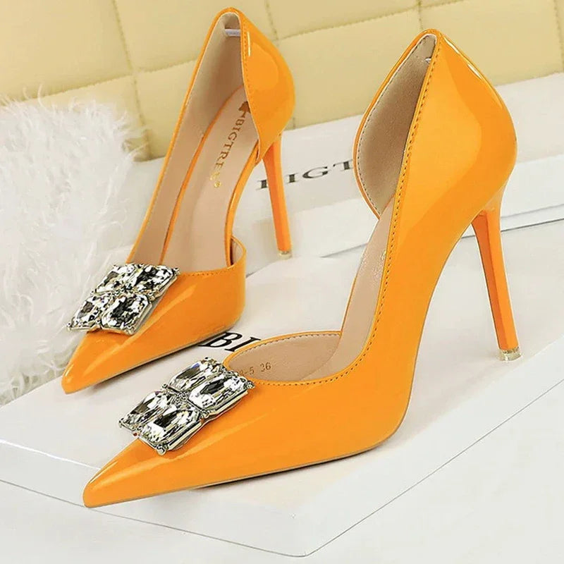 Elegant Pump Pearl Details Buckle Strap - Piña Colada