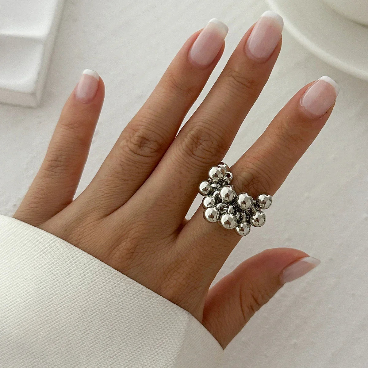 Unique Exaggerated Large Petal Flower Rings - Piña Colada