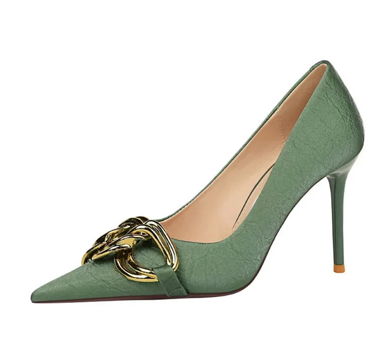 Thin High Heels Shallow Pointed - Piña Colada