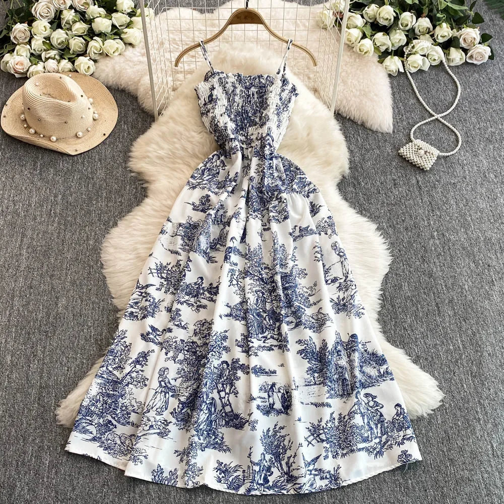 V Neck Dress Sleeveless Ankle Length - Piña Colada