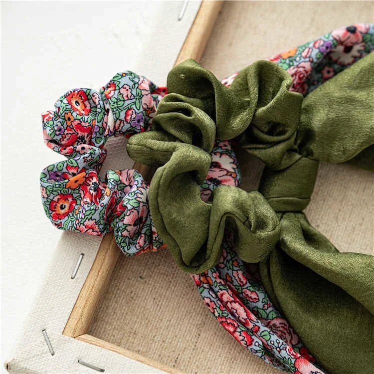 Print Bow Satin Long Ribbon - Piña Colada