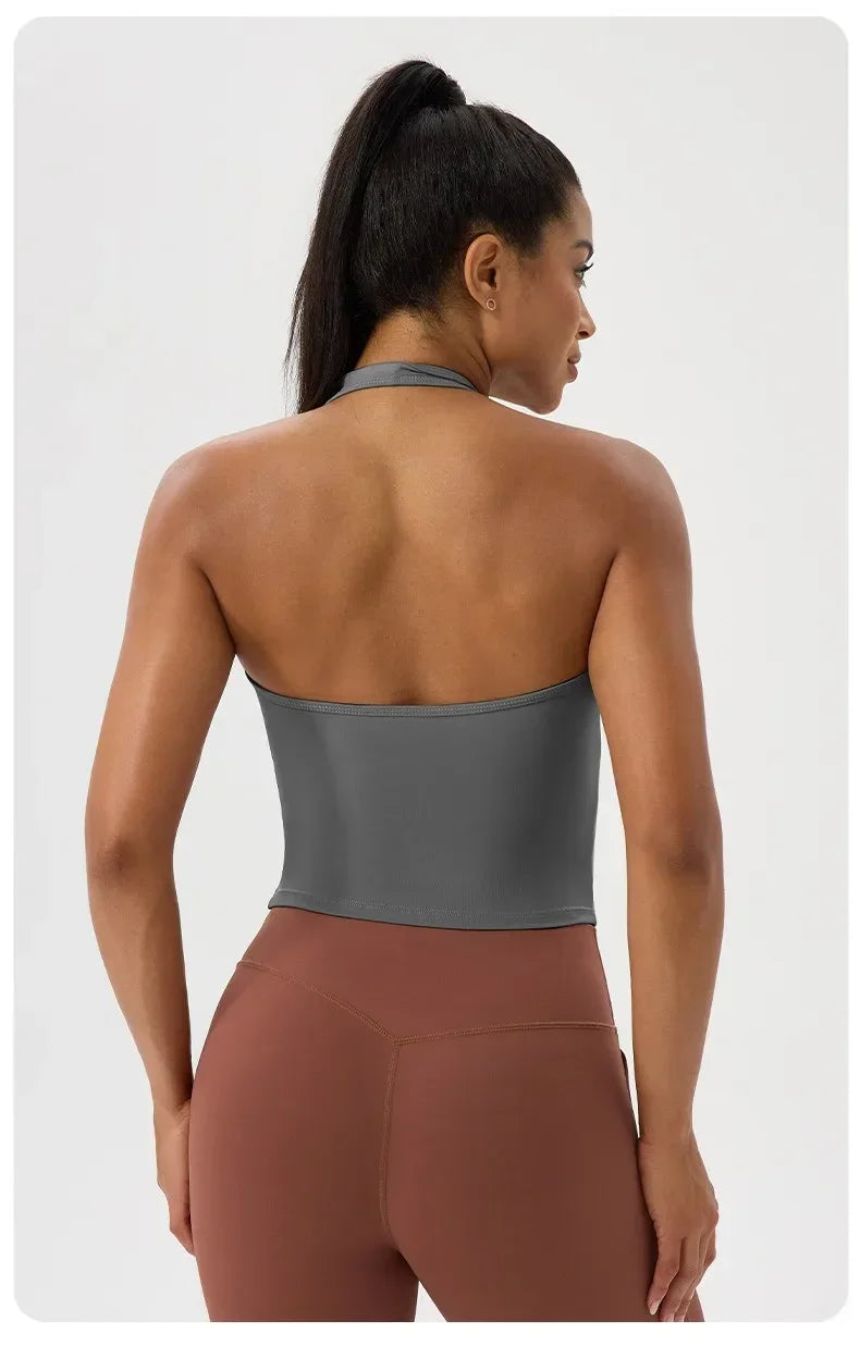 Sports Yoga Vest Halter Neck