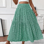Floral Print Elastic Waist Loose - Piña Colada