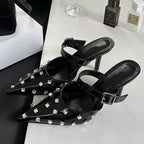 Crystal Diamond Buckle Pointed Toe - Piña Colada