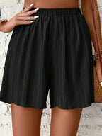 Women High Waist Solid Shorts - Piña Colada