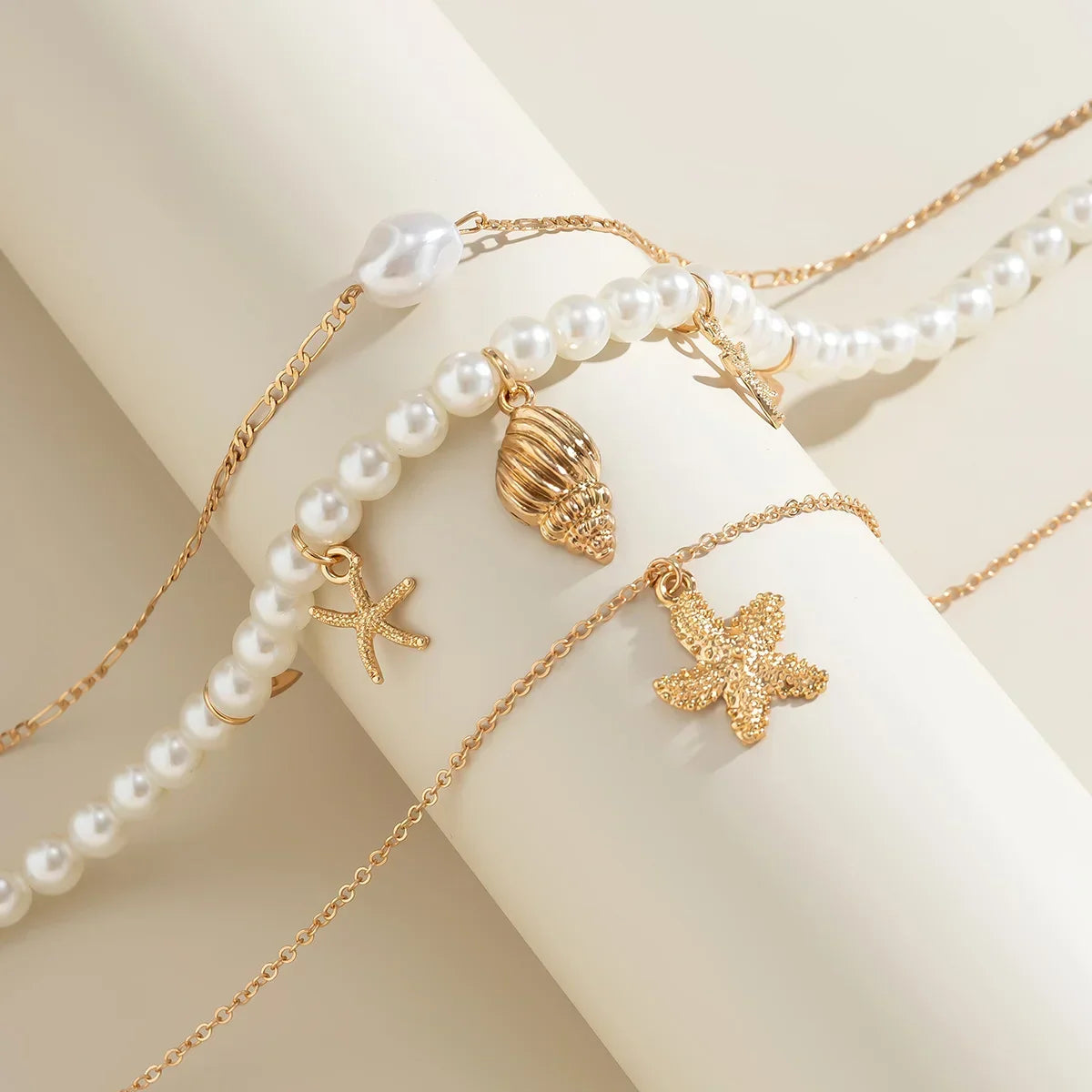 Gold Color Starfish Shape Pendant - Piña Colada