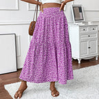 Floral Print Elastic Waist Loose - Piña Colada
