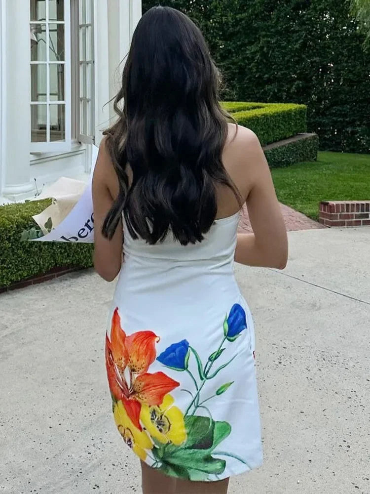 Tube Top Printed Waist Dress - Piña Colada