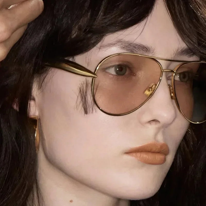 Vintage Metal Pilot Sunglasses - Piña Colada