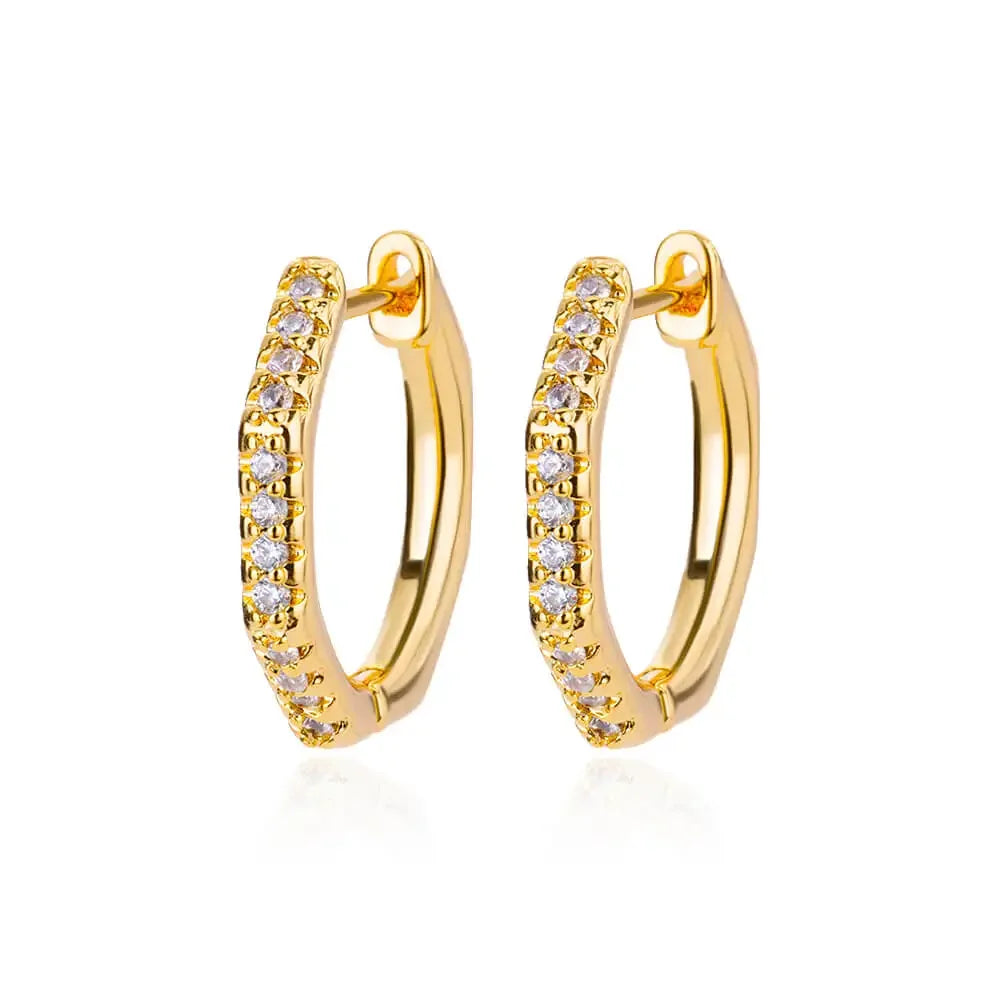 Zircon Polygon Earrings For Women Stainless Steel Geometric - Piña Colada