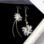 White Flower Tassel Earrings - Piña Colada