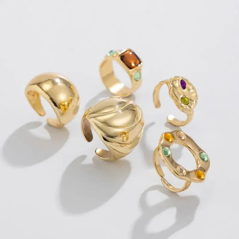 5Pcs/Set Vintage Irregular Metal - Piña Colada