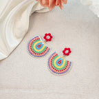 Boho Colorful Acrylic Charm Earrings - Piña Colada