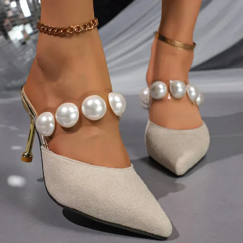 Pearl Heel Height Slippers for Women - Piña Colada