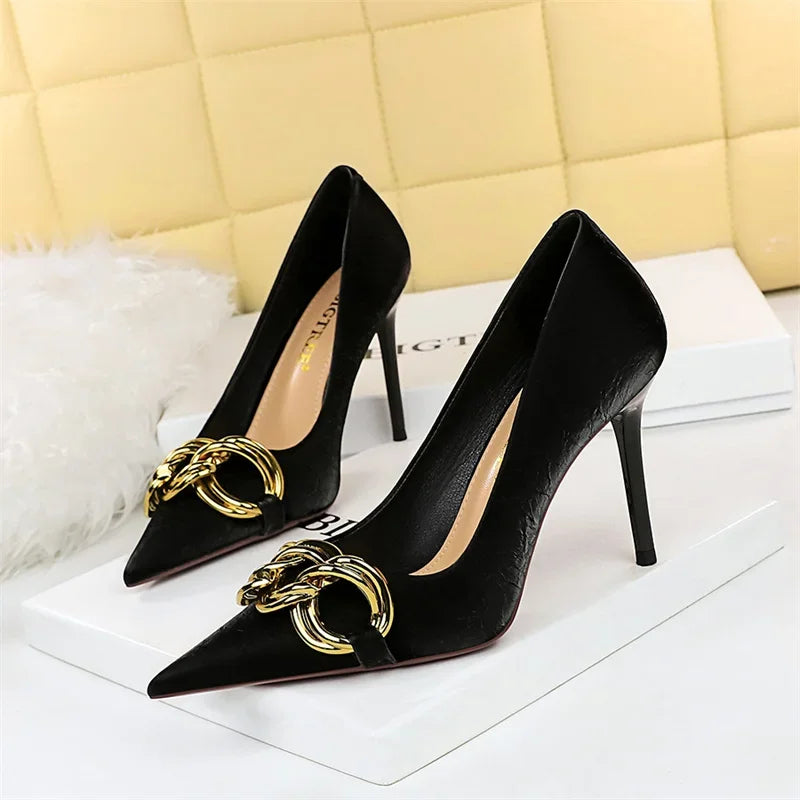 Thin High Heels Shallow Pointed - Piña Colada