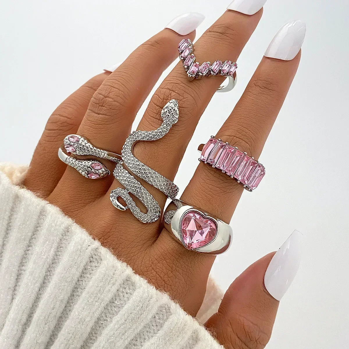 9Pcs/Set Vintage Gold Rings Set - Piña Colada