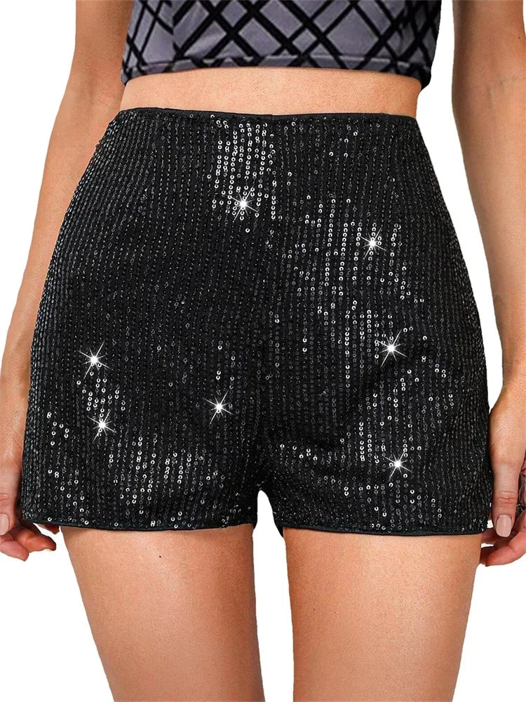 Women’s Sparkly Sequin Party Shorts - Piña Colada
