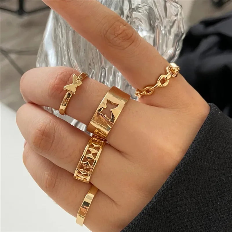 Boho Zircon Rings Set - Piña Colada