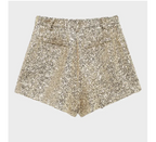 Sequins Mid-waist Casual Shorts - Piña Colada