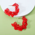 Lace Flower Cotton Drop Earrings - Piña Colada