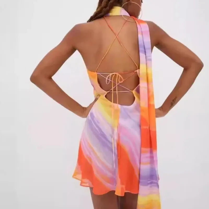 Gradient Backless Dress - Piña Colada