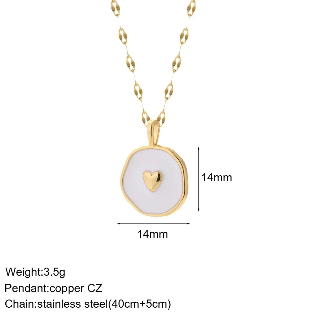 Gold Pendant Long Stainless Steel Chains - Piña Colada