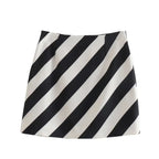 Women's Mid Skirt Striped Casual - Piña Colada