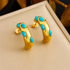 316L Stainless Steel Golden Turquoise Pendant - Piña Colada