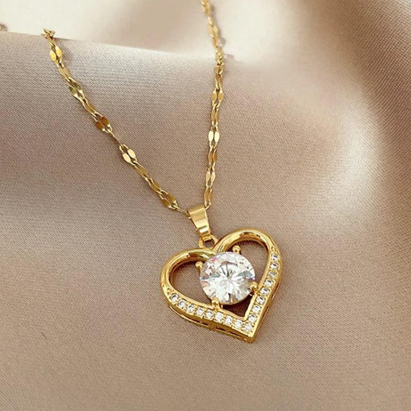 Gems Heart Pendant - Piña Colada