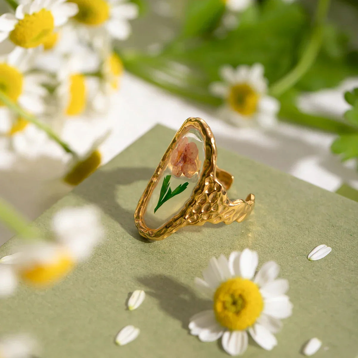 18k Gold Plated Minimalist Ring - Piña Colada