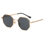 Vintage Octagon Metal Sunglasses – UV400 Polygon Goggles for Women - Piña Colada
