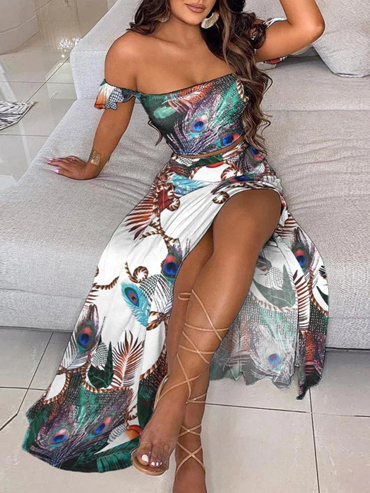 2-Piece Boho Off-Shoulder - Piña Colada