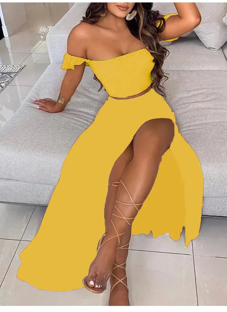 2-Piece Boho Off-Shoulder - Piña Colada