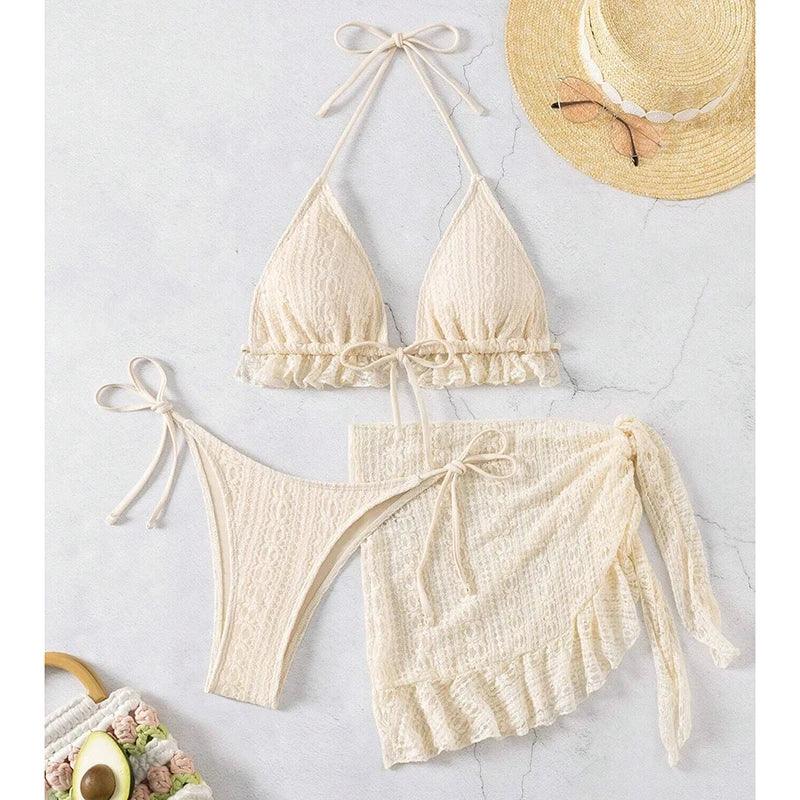 Bikini Set Bathing Suit Ruffles - Piña Colada