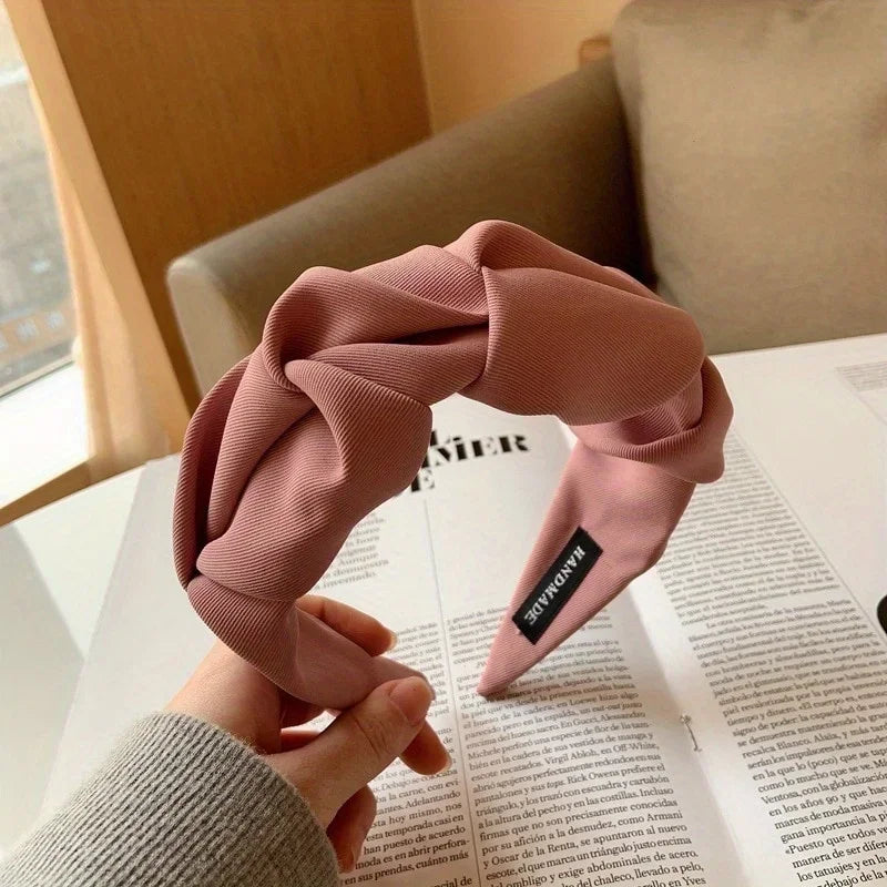 Five-Flower Solid Color Fabric Headband - Piña Colada