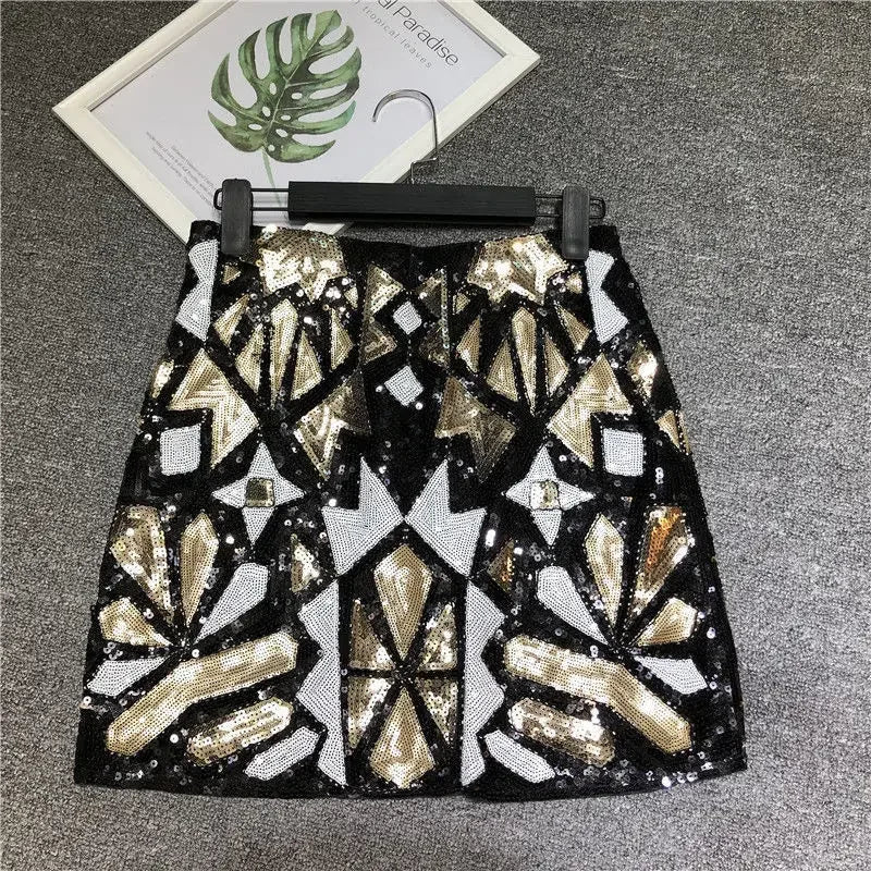 Beaded Sequin Pencil Skirt - Piña Colada